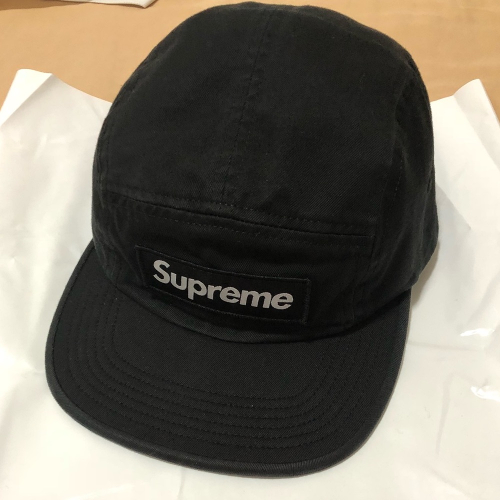 NEW Supreme Washed Chino Twill Camp Cap Black